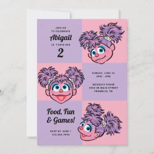 Convite Abby Cadabby Raparigas Rosa e Roxo Aniversário