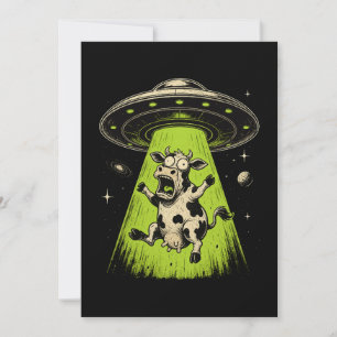 Convite Abdução de Vaca Alienígena Weirdcore Surreal