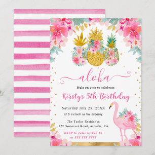 Convite Abeijas Rosa e Dourado & Festa de Aniversário Infa