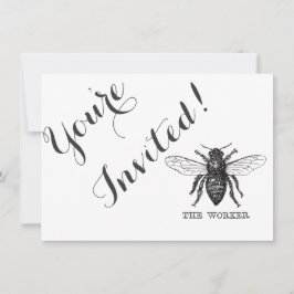 Convite Abeja Trabalhadora Mel Abelha Preta