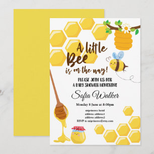 Convite abelha, abelha de mel, pente de mel, chá de frald