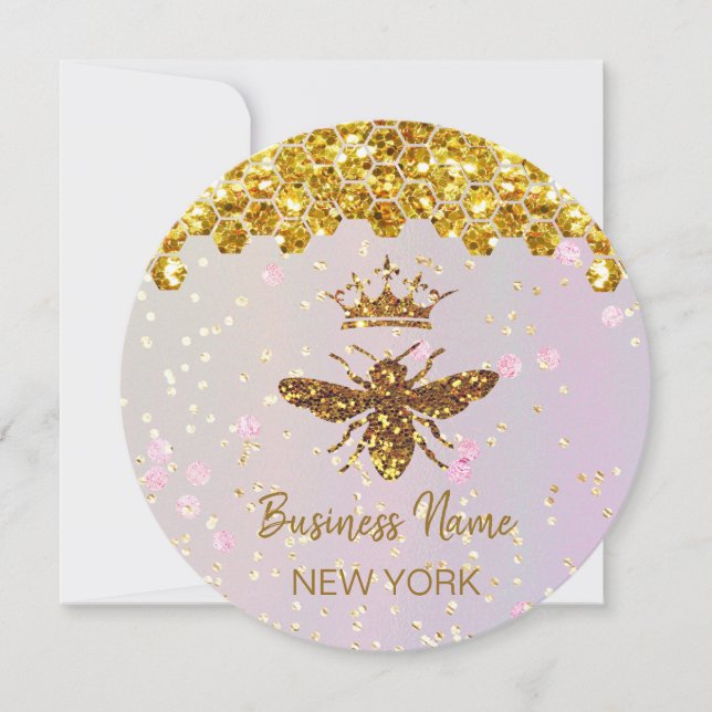 Convite abelha reluzente simulada (Frente)