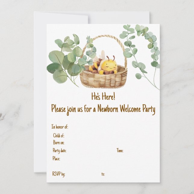 Convite Abelha Sonolenta (Frente)