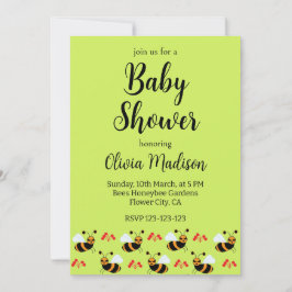 Convite Abelhas Abelhas Vermelhas Flores Chá de fraldas de