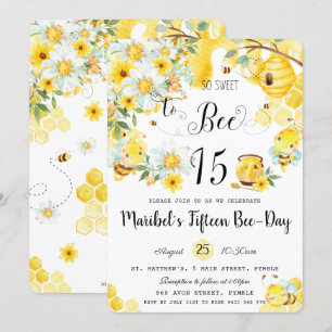 Convite Abelhas Bonitas Tão Doces para Beber Quinceanera D