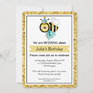 Convite Abelhas de Festa de aniversário infantil d1