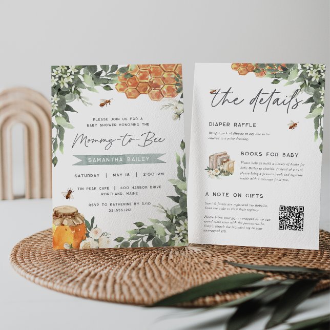 Convite Abelhas de Mel de Flor Laranja Tudo em Um Chá de f (Criador carregado)