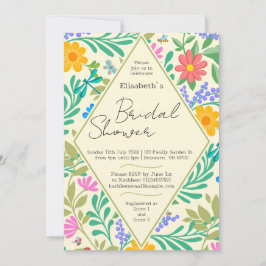 Convite Abelhas De Mel, Ladybug, Borboleta, Dragonfly & Fl