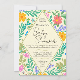 Convite Abelhas De Mel, Ladybug, Borboleta, Dragonfly & Fl