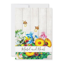 Abelhas Douradas de Mel Floral Russo de Casamento