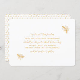 Convite Abelhas e Ouro Honeycomb Casamento 2