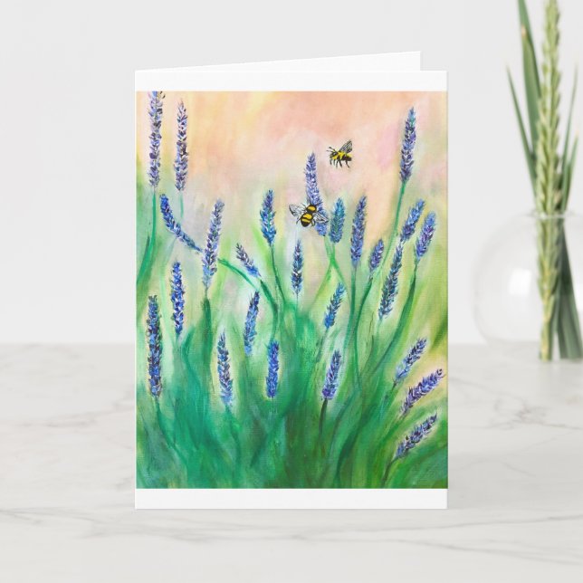 Convite Abelhas Ocupadas na Placa Salvia<Blank Inside> (Frente)