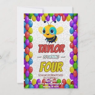 Convite Abelhas Personalizadas Único Aniversário Convidam 