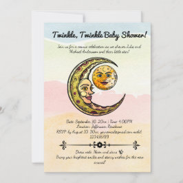 Convite Abençoações Celestiais: Saudando Nossa Pequena Est