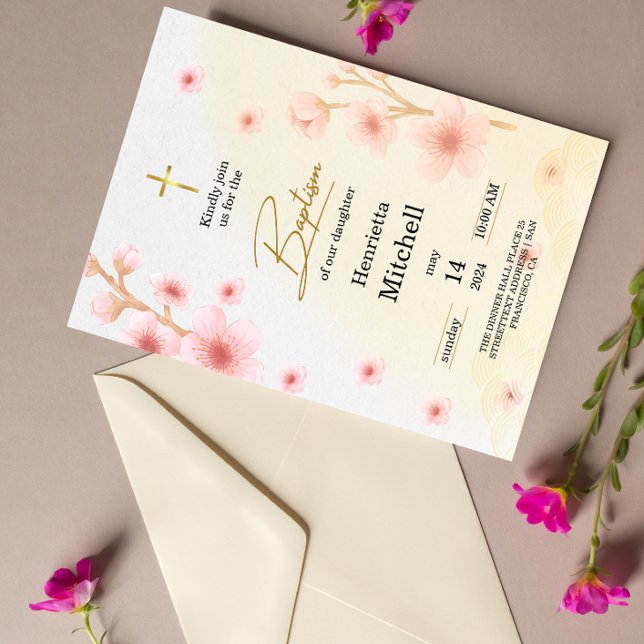 Convite "Abençoado e Batizado: Um Dia para Lembrar" (Criador carregado)