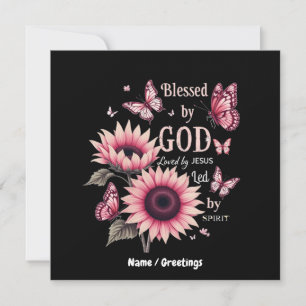 Convite Abençoado Por Deus Amado Pela Fé Rosa De Girassol