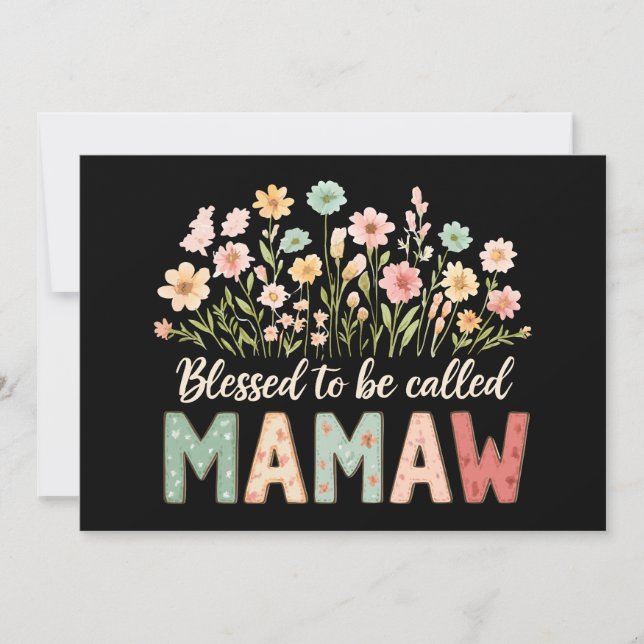 Convite Abençoado por ser chamado de Mamaw (Frente)