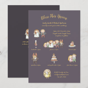 Convite Abençoe Esta União - Convite/Programa de Casamento