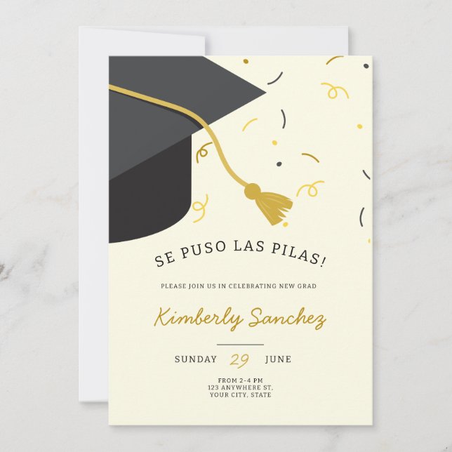 convite aberto para boné de formatura (Frente)