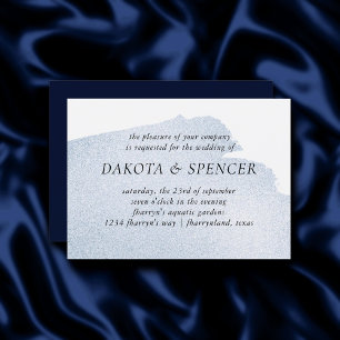 Convite Abertura do Marinho Casamento Chic Dark Blue Wat