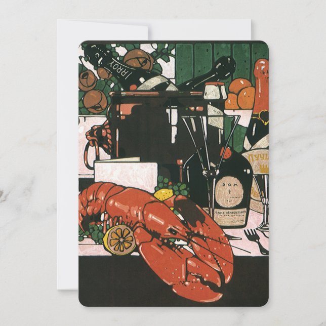 Convite Abertura Suave Restaurante Vintage Elegante (Frente)