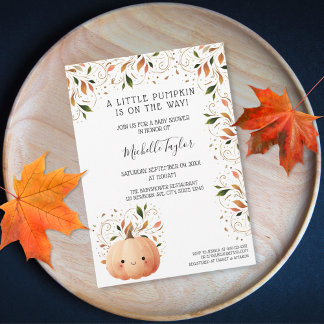 Convite Abóbora-branca no caminho do Chá de fraldas