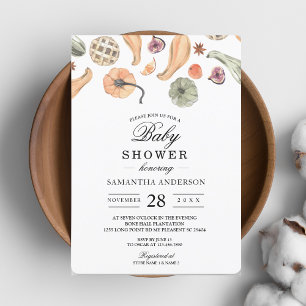 Convite Abóbora Colorida Moderna Outono 