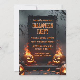 Convite Abóbora com o Halloween do Fogo