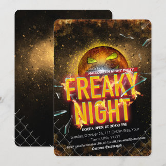 Convite Abóbora de Bola de Discoteca Noturna Assustadora F