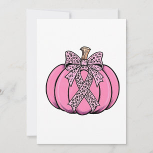 Convite Abóbora de Face de Fita Rosa de Halloween Câncer d