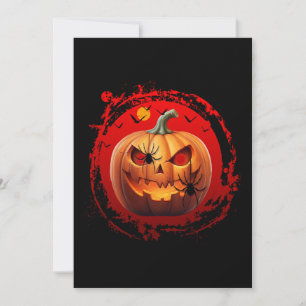 Convite abóbora de halloween aranhas assustadoras morcegos