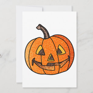 Convite Abóbora de Halloween Brilhante