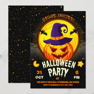 Convite Abóbora De Halloween Com Crianças Bonitas E Manc