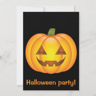 Convite Abóbora de Halloween de Desenho Animado Fofo Festa