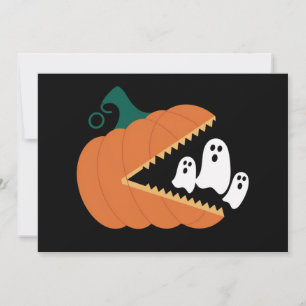 Convite Abóbora de Halloween Fantasmas Engraçados Meninos 