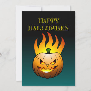 Convite Abóbora de Halloween Jack-o-lantern