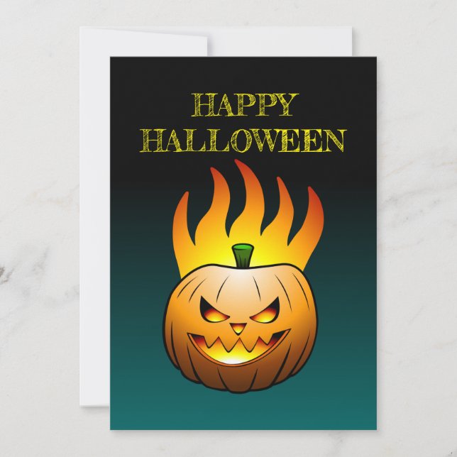 Convite Abóbora de Halloween Jack-o-lantern (Frente)