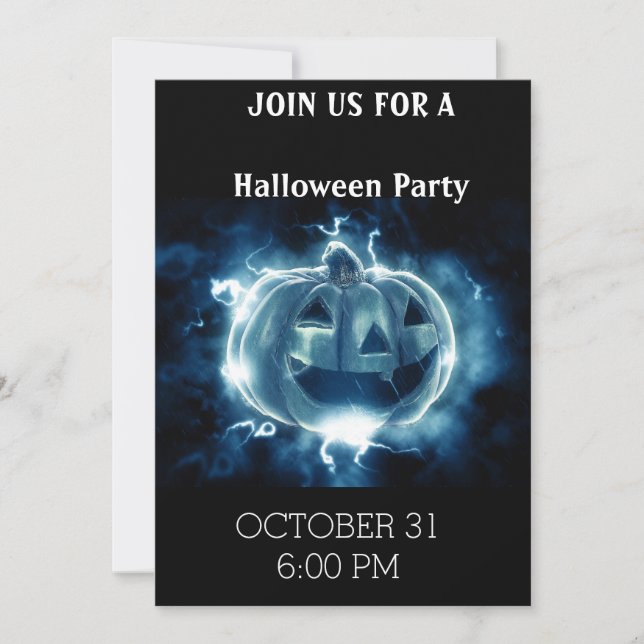 Convite abóbora de Halloween na chuva (Frente)