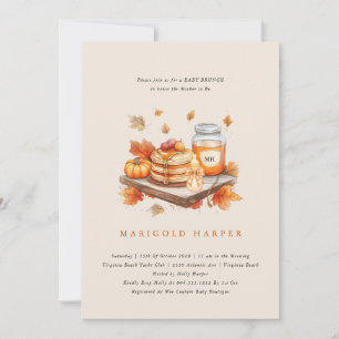 Convite Abóbora de outono e Pancakes Baby Brunch