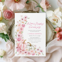 Abóbora de outono Elegante e Chá de fraldas Floral