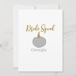Convite Abóbora dourada cinza outono noiva esquadrão moder