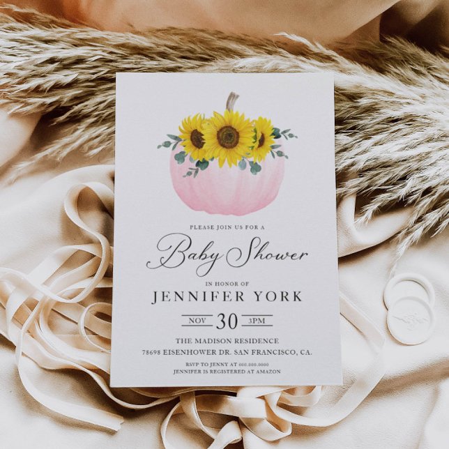 Convite Abóbora e Chá de fraldas de Girassol (Criador carregado)