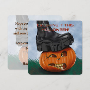 Convite Abóbora Edgy Halloween Crushing It com Texto Perso