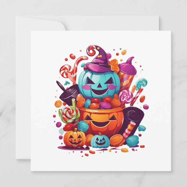 Convite abóbora engraçada de Halloween (Frente)