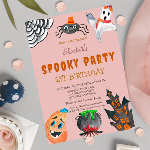 Convite Abóbora Fantasma Aniversário de Halloween