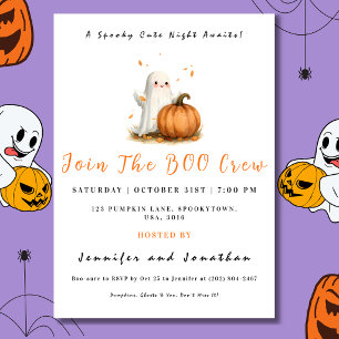 Convite Abóbora Fantasma Fofo Halloween