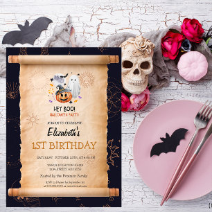 Convite Abóbora Fantasma Halloween Místico Aniversário