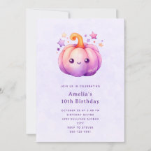 Abóbora Fofa em Imagem Pastel de Halloween de Aniv