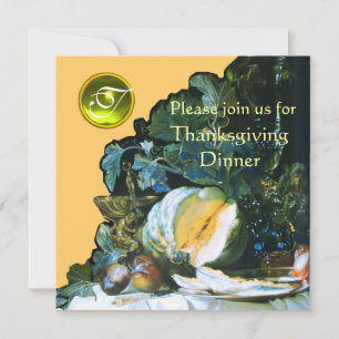 Convite ABÓBORA, FRUTAS E VIDROS Jantar de Ação de Graças