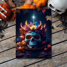 abóbora-gótica vintage e cabeça-seca-alloween